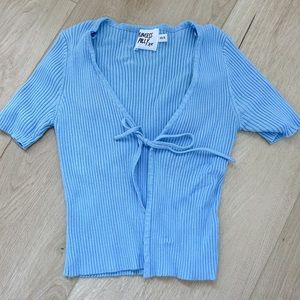 Princess Polly Blue Tie Top